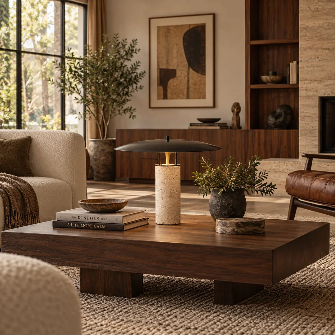 4 Travertine Table Lamps Worth a Closer Look