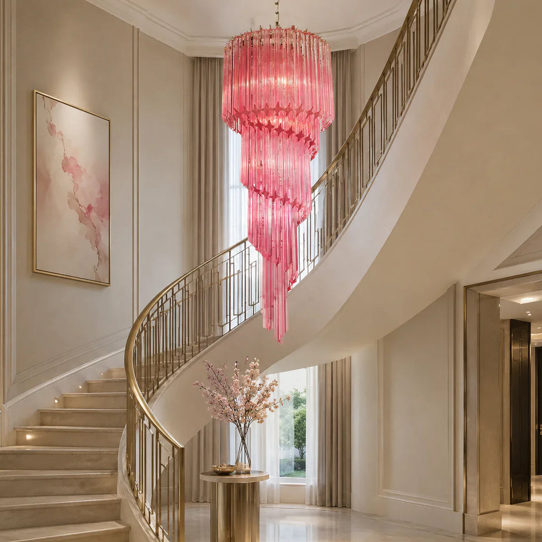 Pink Murano Glass Chandeliers for Soft Modern Interiors