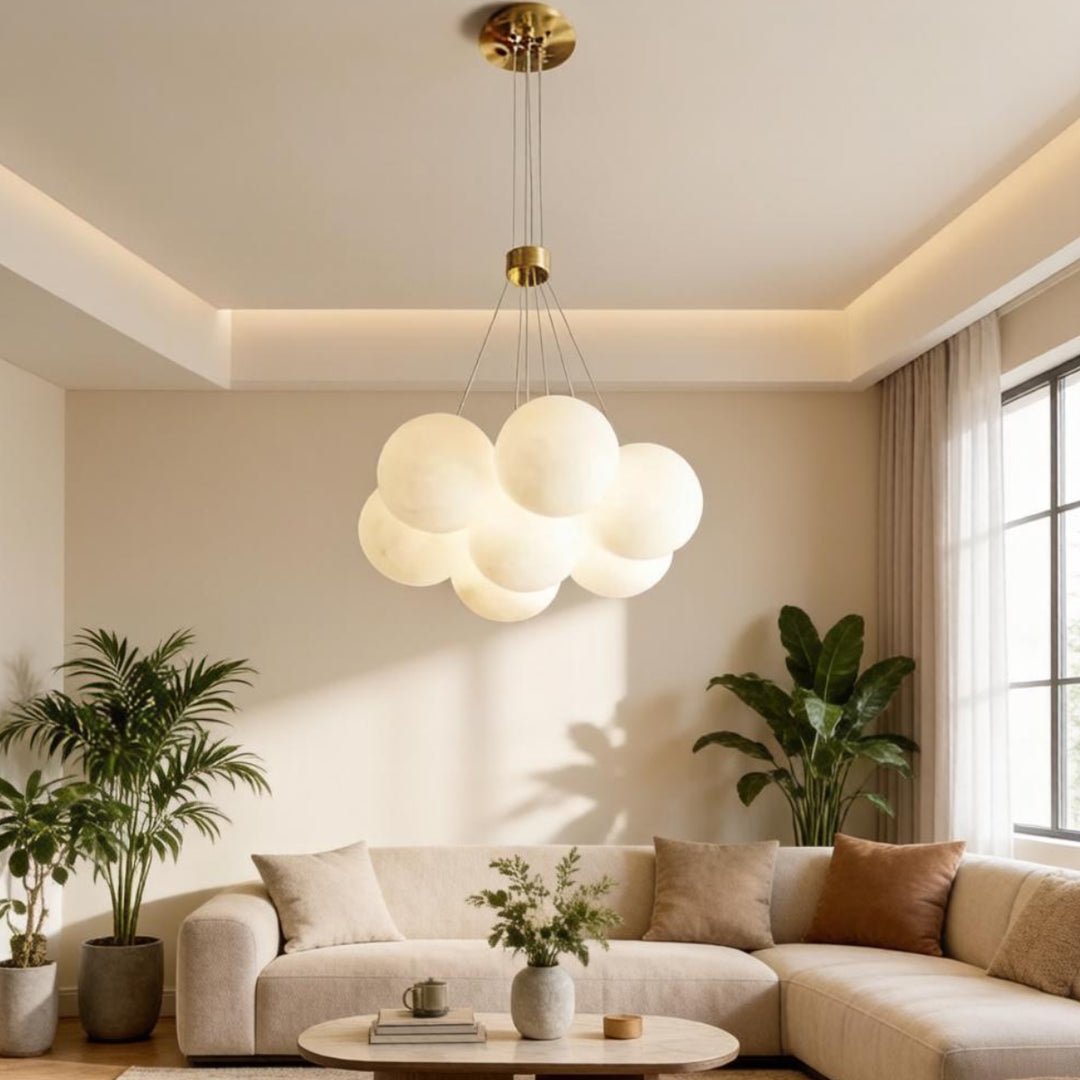 Alabaster Balls Chandelier 15