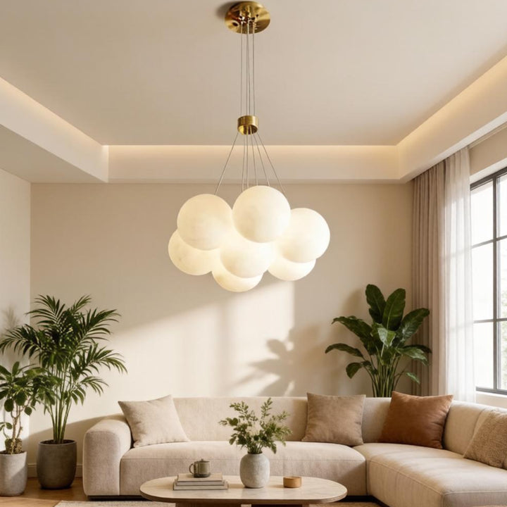 Alabaster Balls Chandelier 15