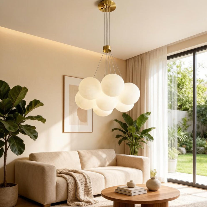 Alabaster Balls Chandelier 16