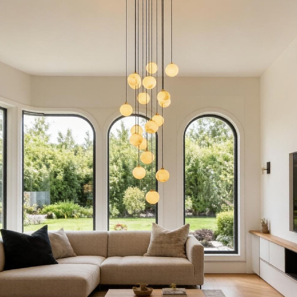 Alabaster Balls Cluster Chandelier 21