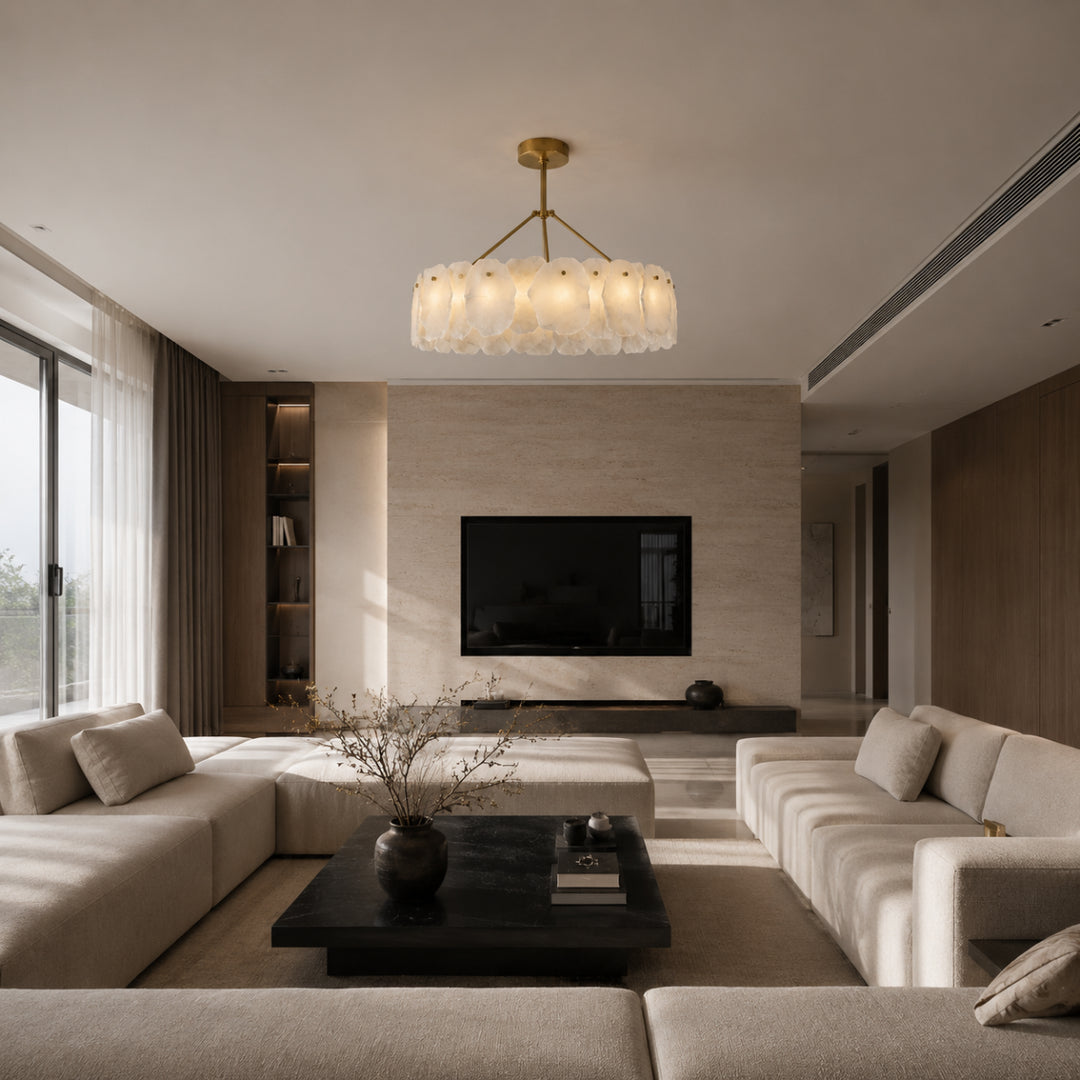 Alabaster Bloom Circular Chandelier 4