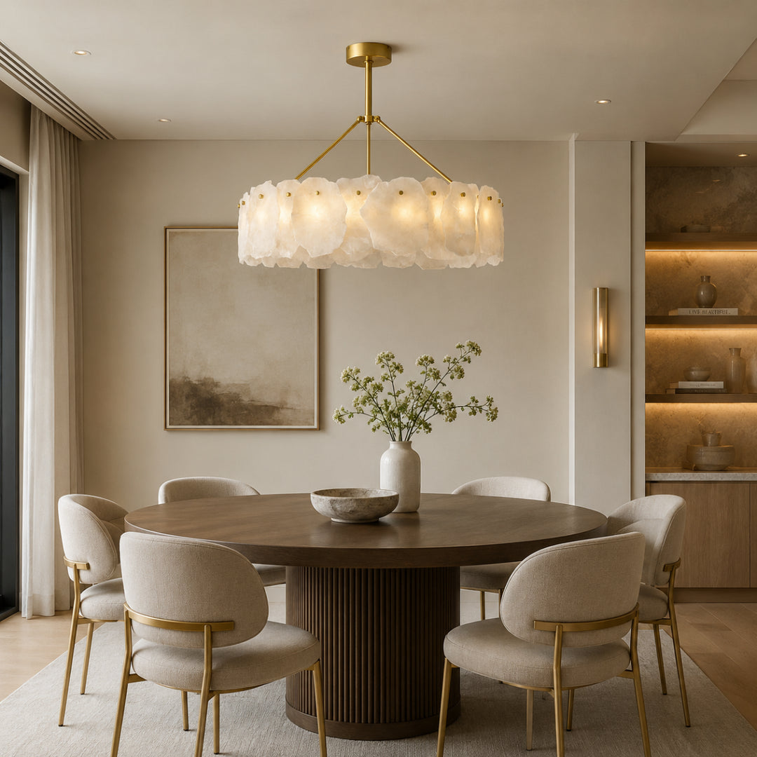 Alabaster Bloom Circular Chandelier 6