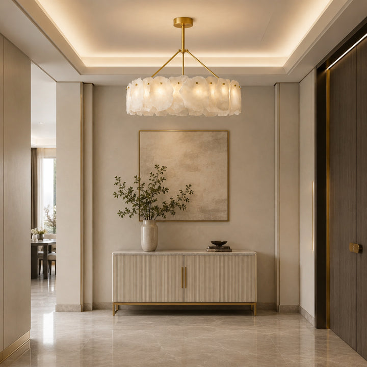 Alabaster Bloom Circular Chandelier 8