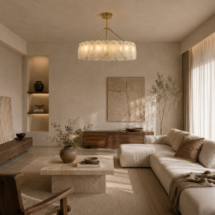 Alabaster Bloom Circular Chandelier 9
