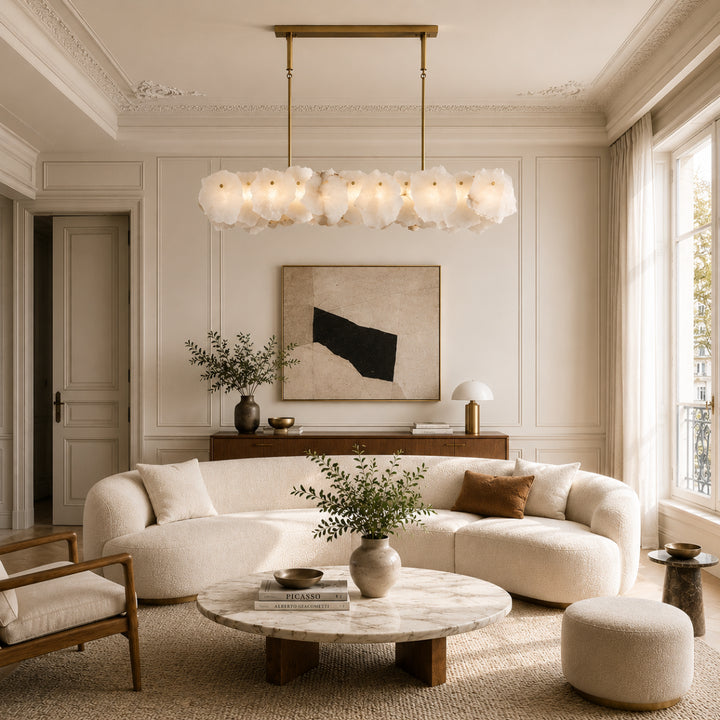 Alabaster Bloom Elongated Chandelier 11