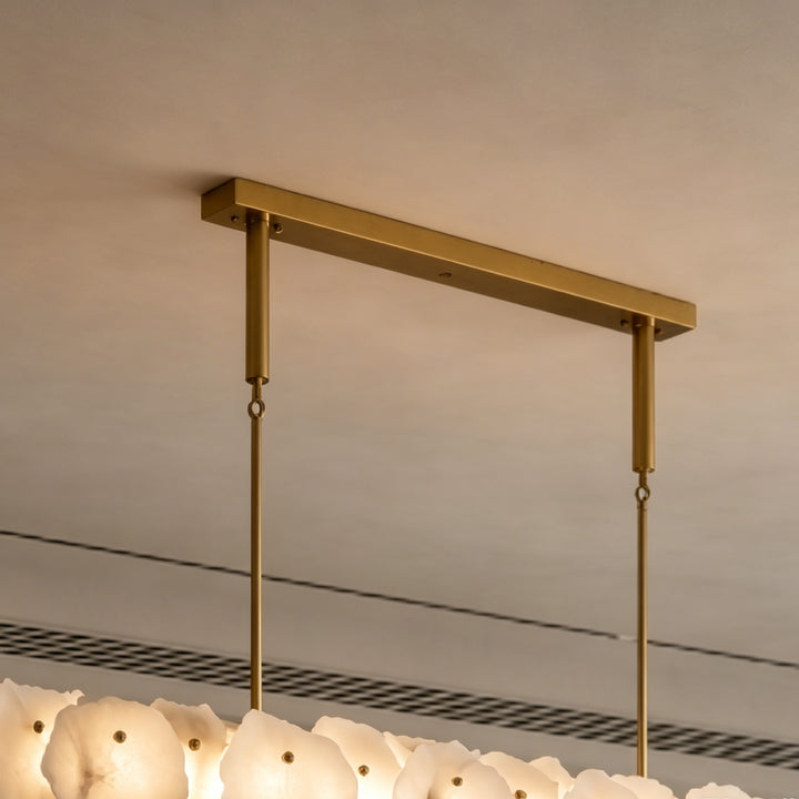 Alabaster Bloom Elongated Chandelier 14