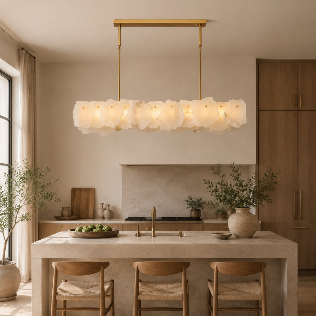 Alabaster Bloom Elongated Chandelier 2