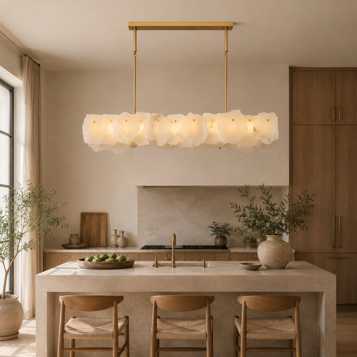 Alabaster Bloom Elongated Chandelier 2