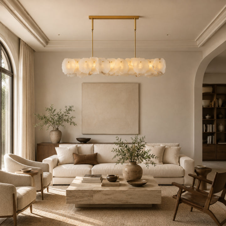 Alabaster Bloom Elongated Chandelier 5