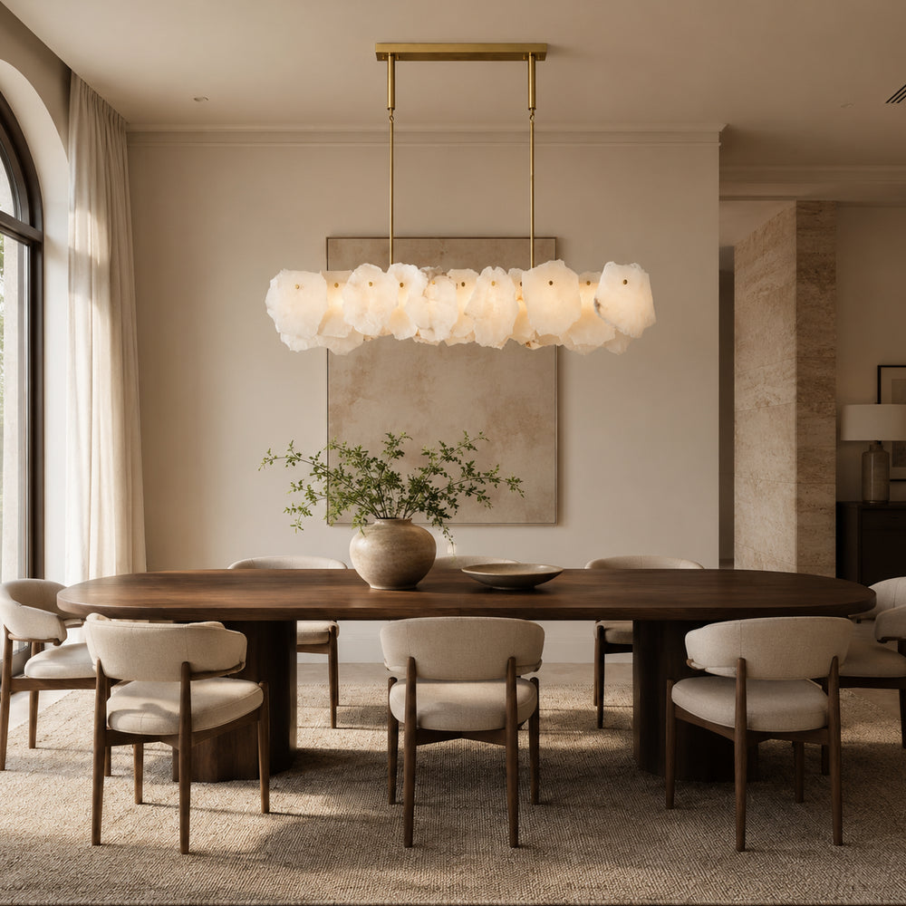 Alabaster Bloom Elongated Chandelier 7