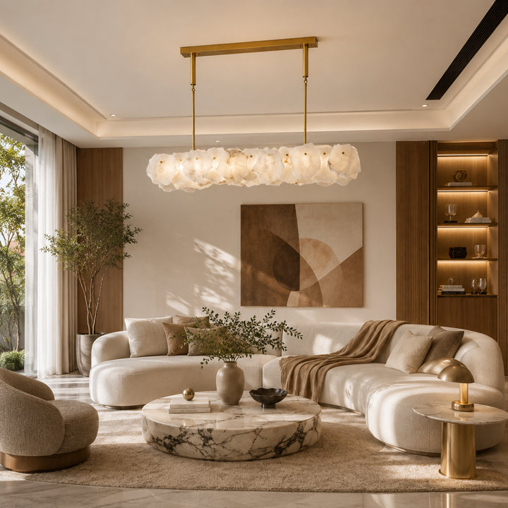 Alabaster Bloom Elongated Chandelier 7