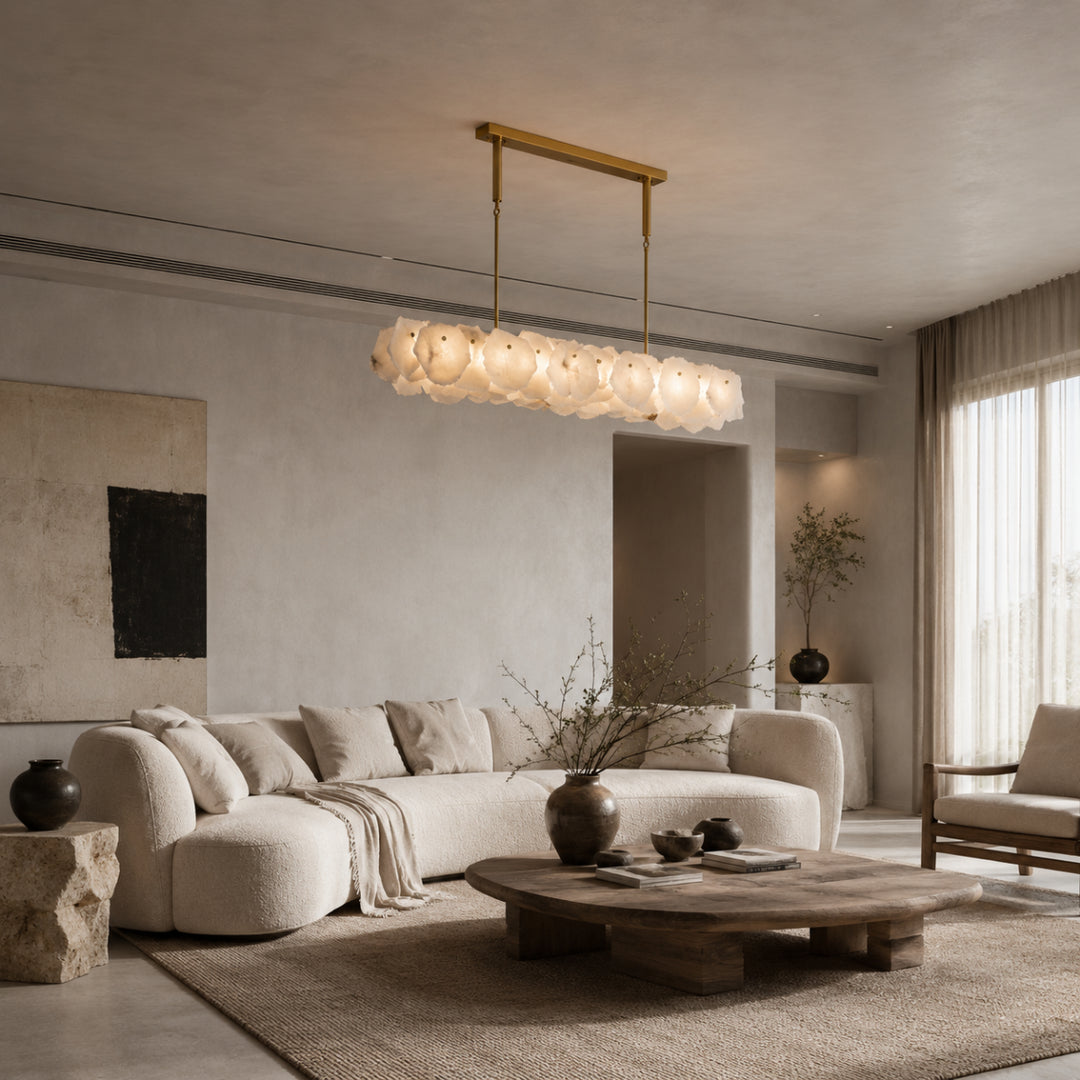 Alabaster Bloom Elongated Chandelier 8