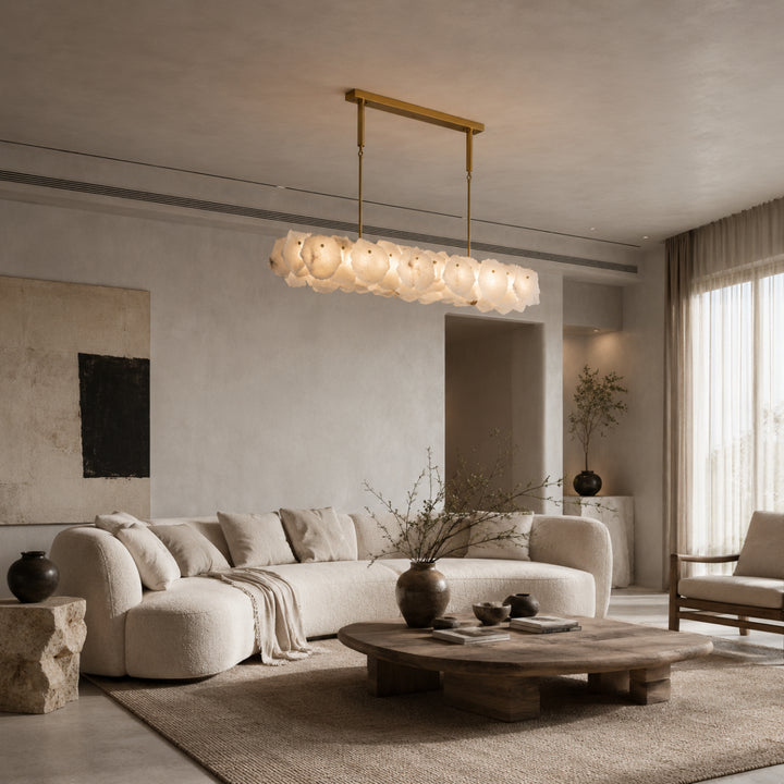 Alabaster Bloom Elongated Chandelier 8