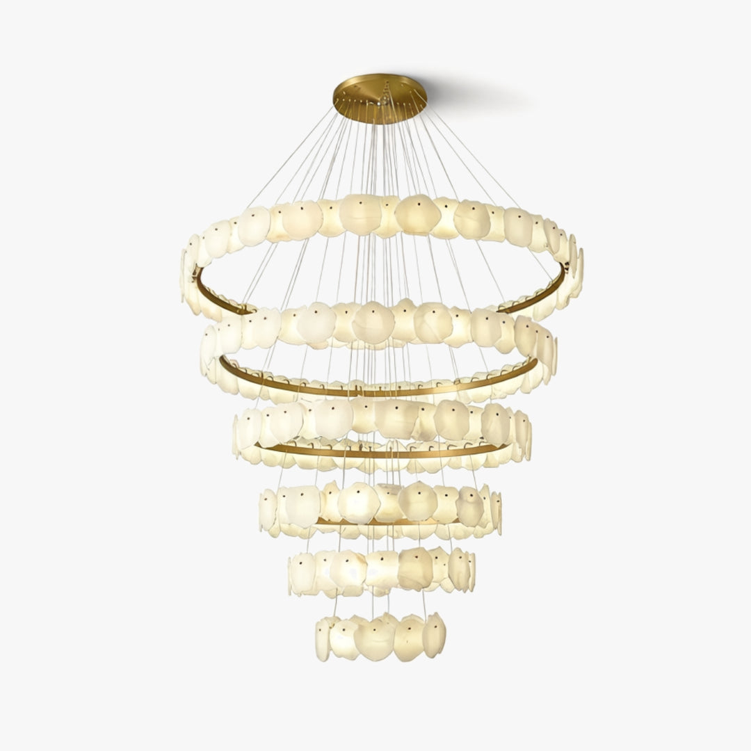 Alabaster Bloom Ring Chandelier 1