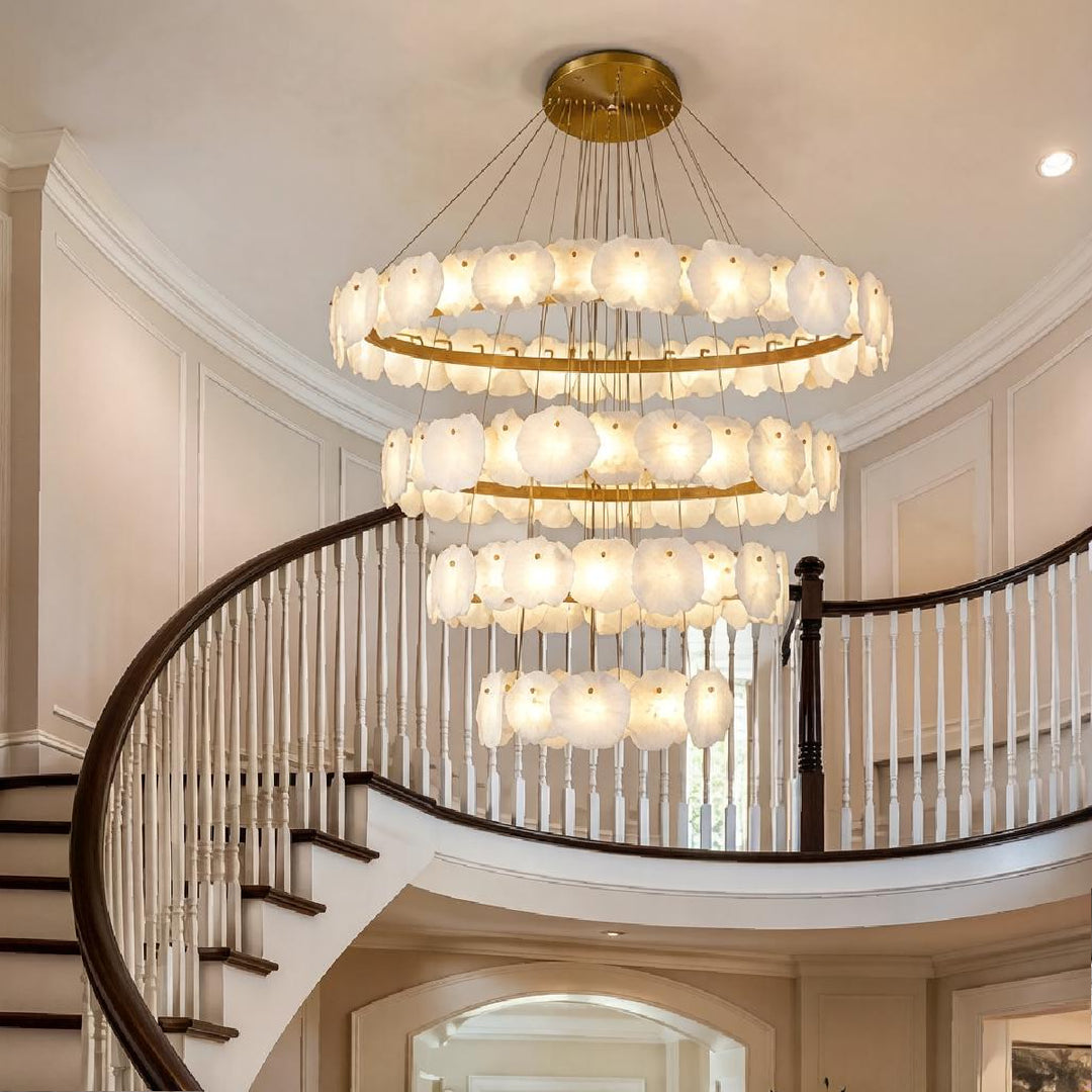 Alabaster Bloom Ring Chandelier 11