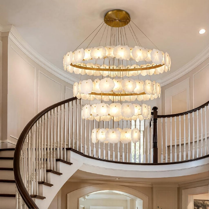Alabaster Bloom Ring Chandelier 11