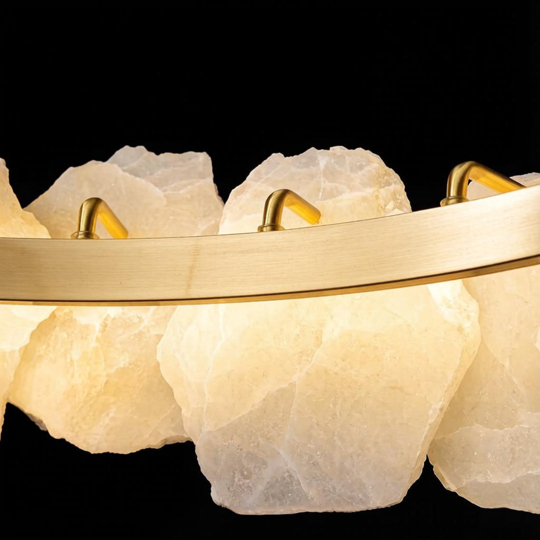 Alabaster Bloom Ring Chandelier 16