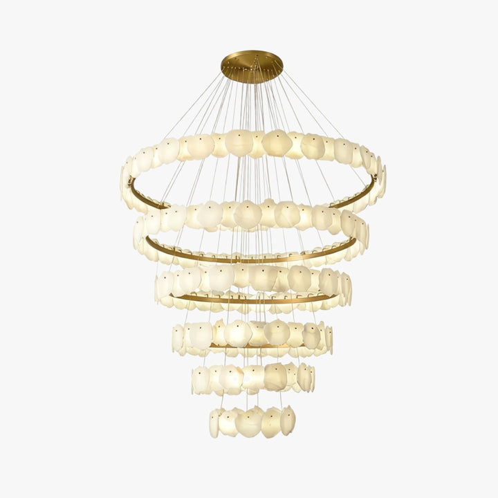 Alabaster Bloom Ring Chandelier 3