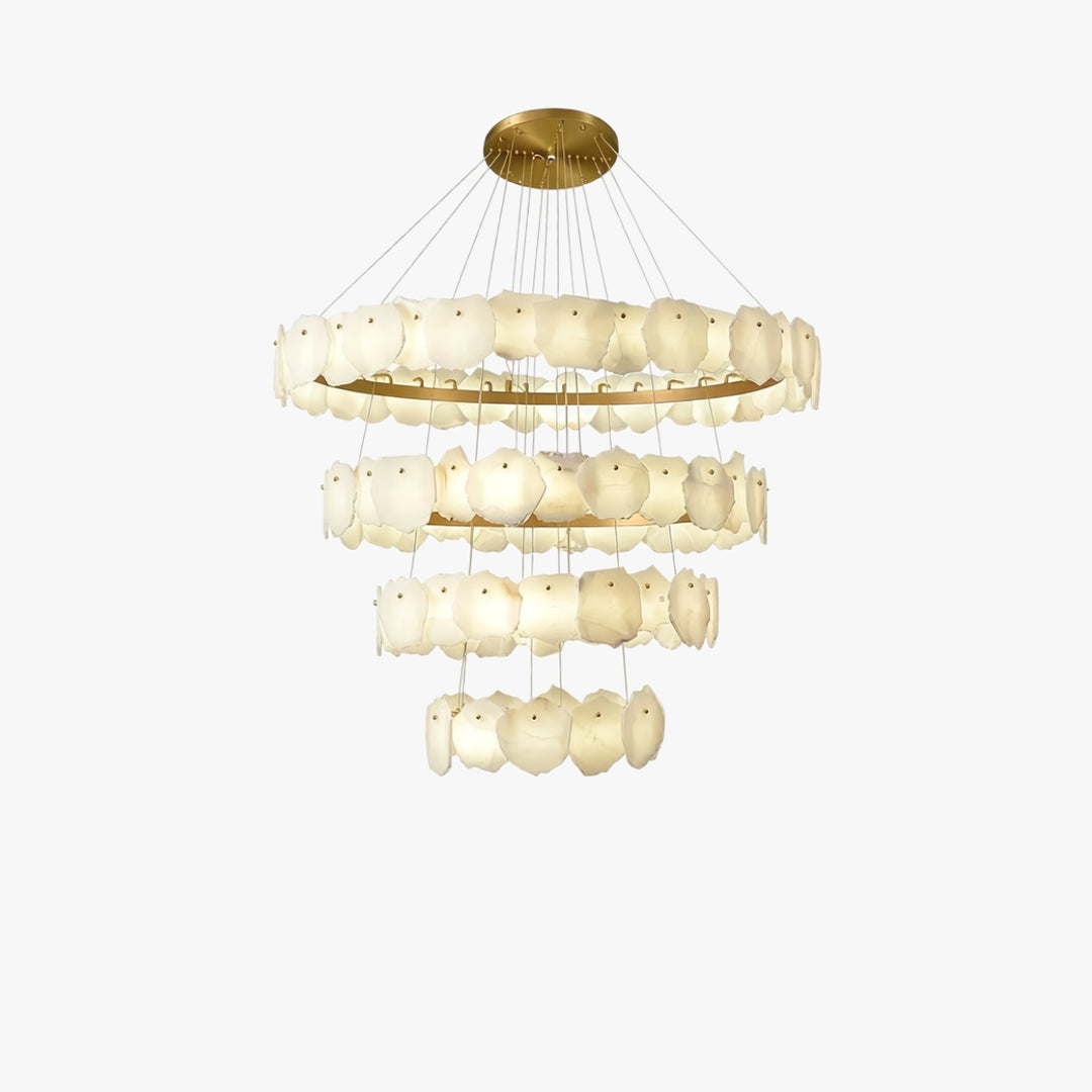 Alabaster Bloom Ring Chandelier 4