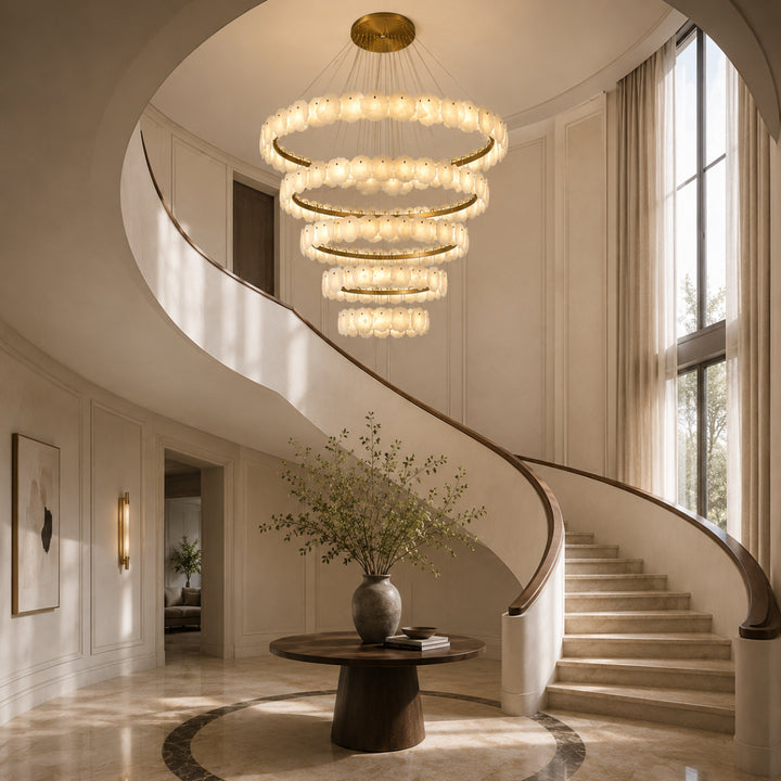 Alabaster Bloom Ring Chandelier 8