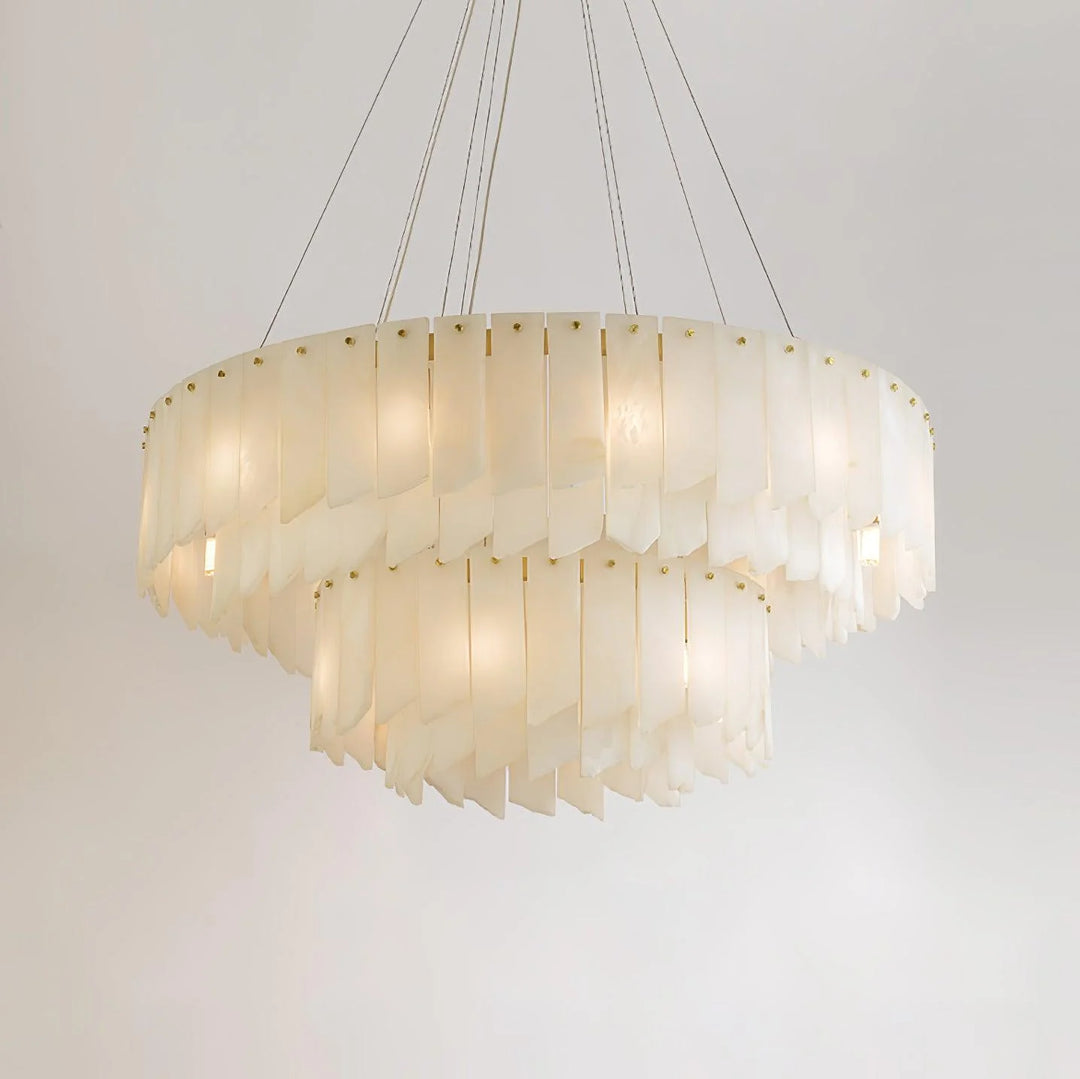 Alabaster Cascade Tiered Chandelier 12