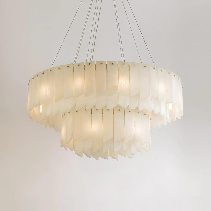 Alabaster Cascade Tiered Chandelier 12