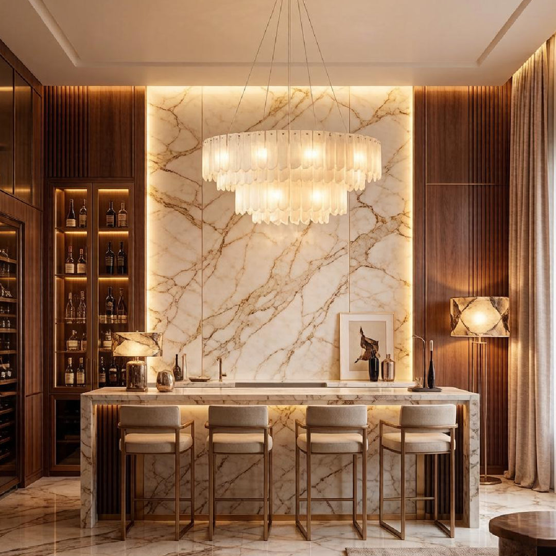 Alabaster Cascade Tiered Chandelier 16