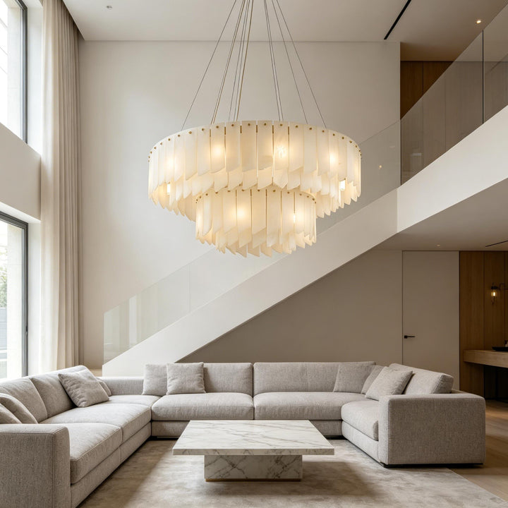 Alabaster Cascade Tiered Chandelier 9
