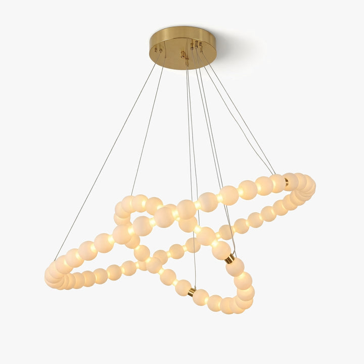 Alabaster Double Orb Interweaving Chandelier 1