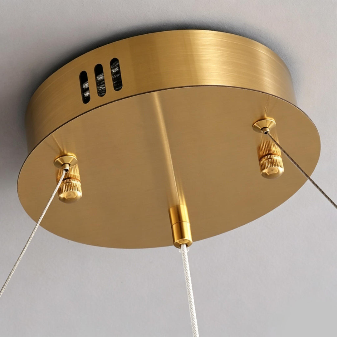 Alabaster Double Orb Interweaving Chandelier 3