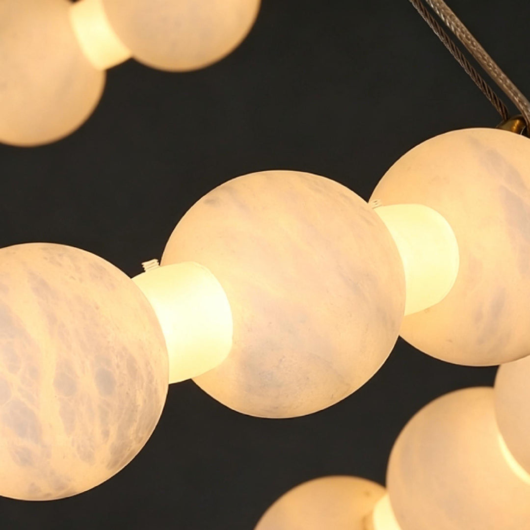 Alabaster Orb Ring Chandelier 11