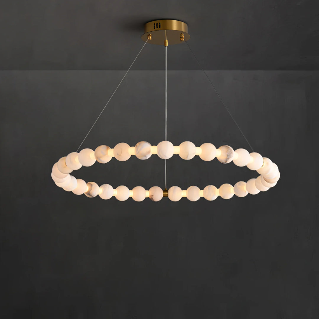 Alabaster Orb Ring Chandelier 12