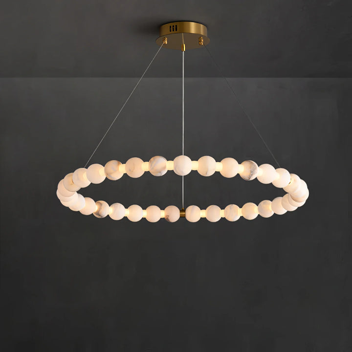 Alabaster Orb Ring Chandelier 12