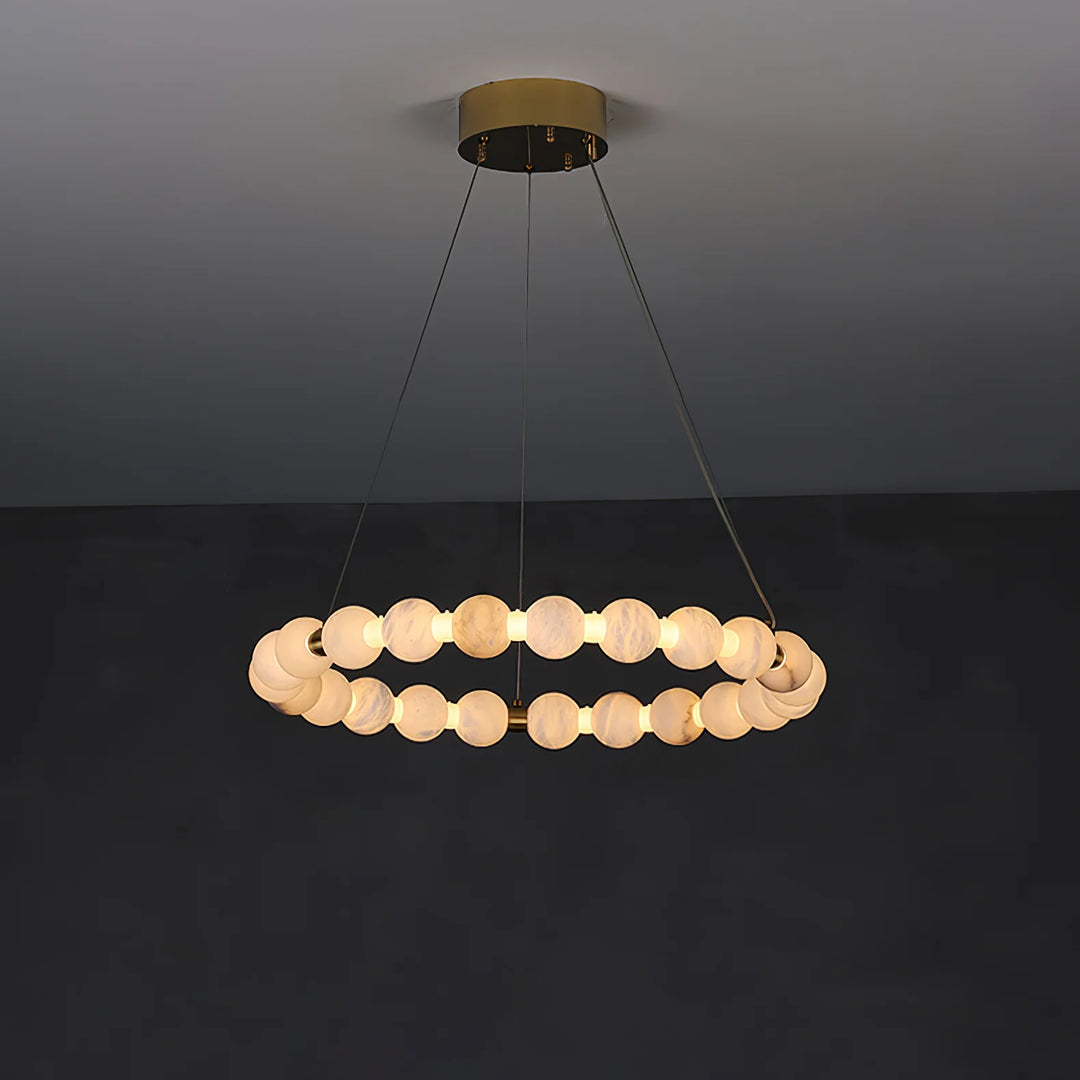 Alabaster Orb Ring Chandelier 13