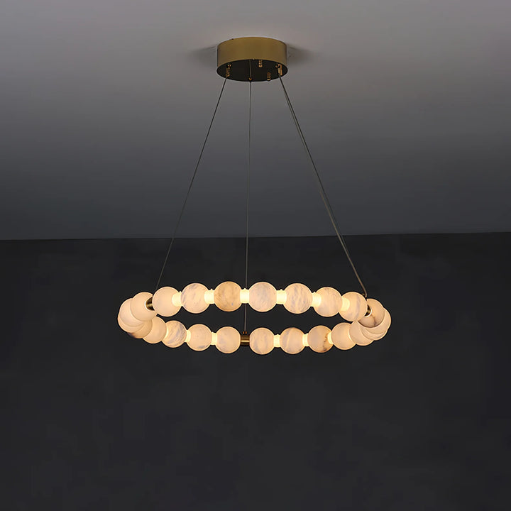 Alabaster Orb Ring Chandelier 13