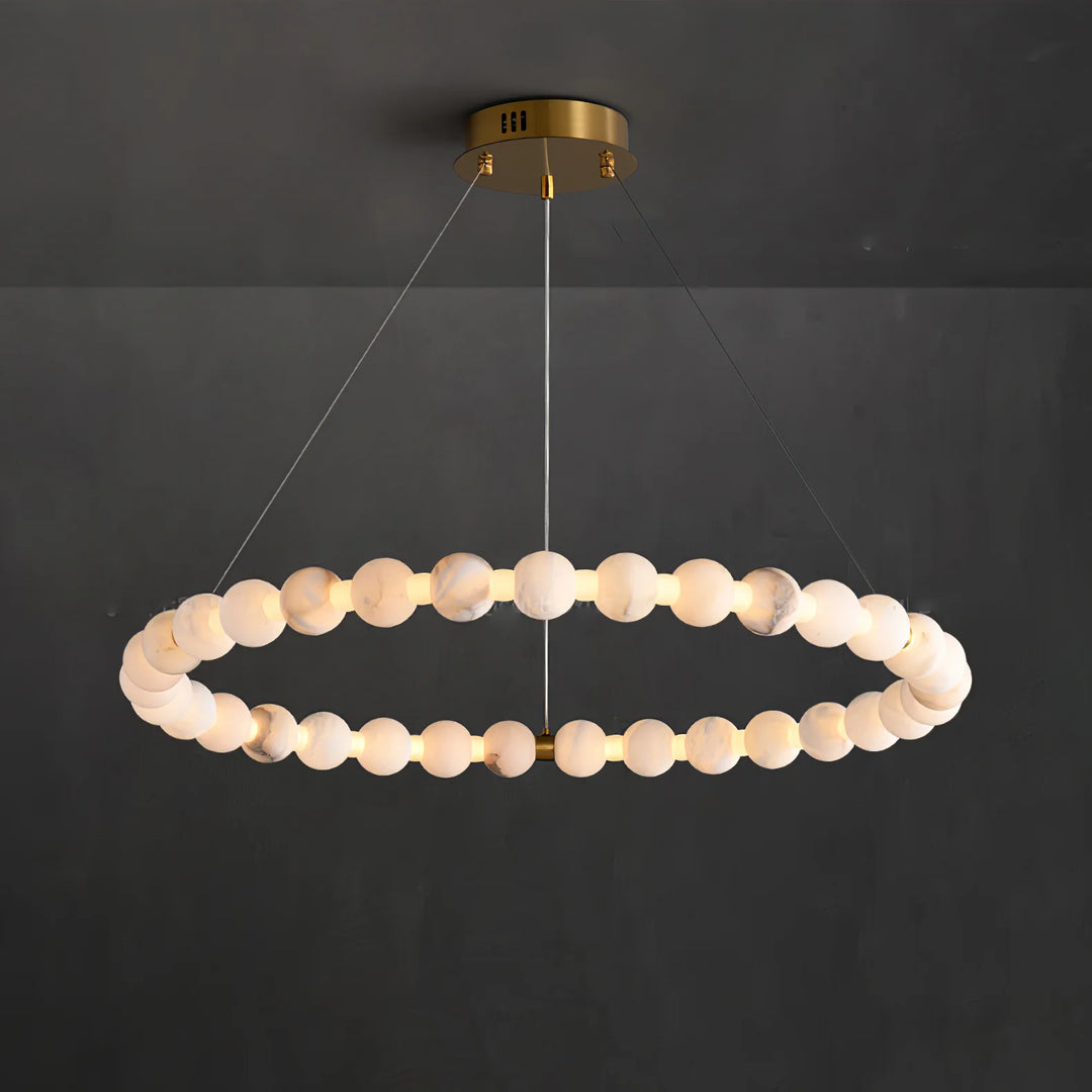 Alabaster Orb Ring Chandelier 14