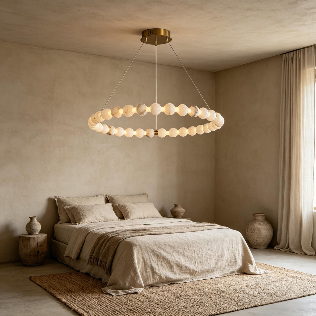 Alabaster Orb Ring Chandelier 6