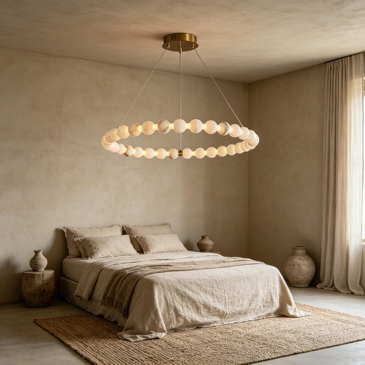 Alabaster Orb Ring Chandelier 6