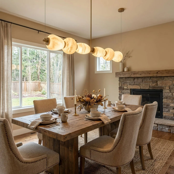 Alabaster Linear Island Chandelier 10