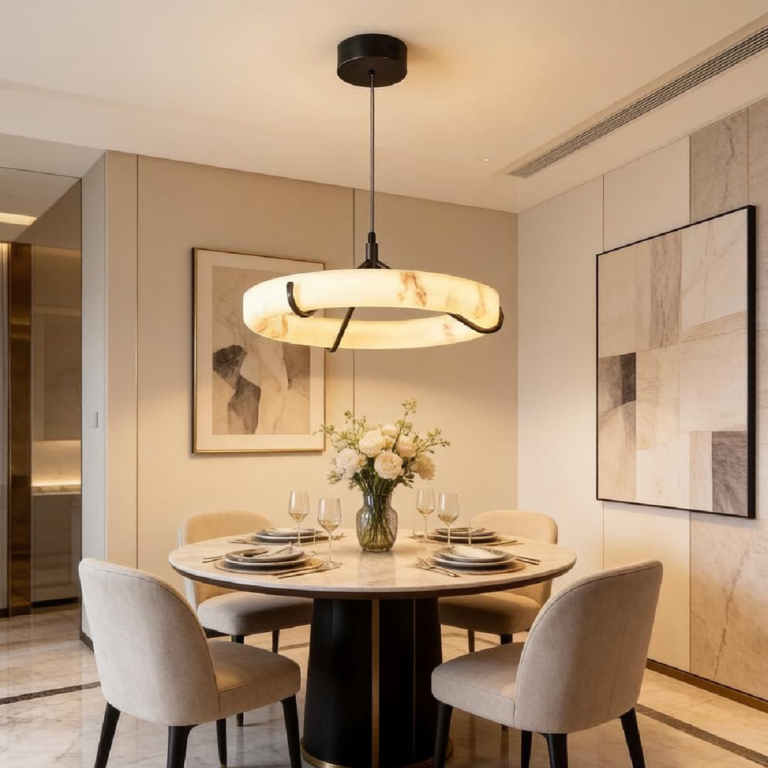 Alabaster Ring Pendant Lamp 10