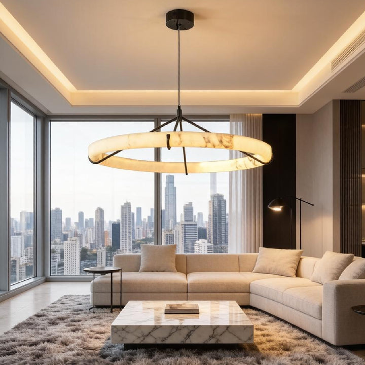 Alabaster Ring Pendant Lamp 2