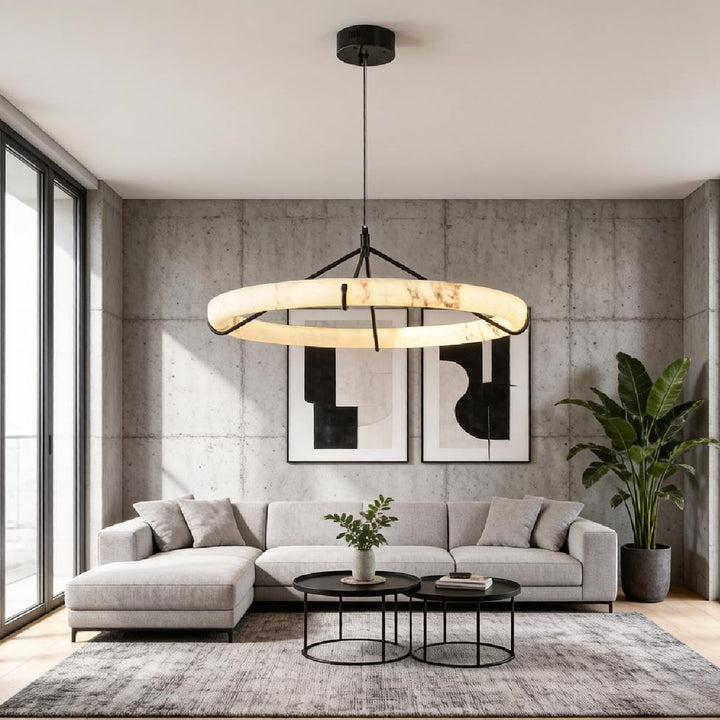 Alabaster Ring Pendant Lamp 3