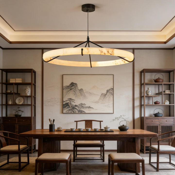 Alabaster Ring Pendant Lamp 4