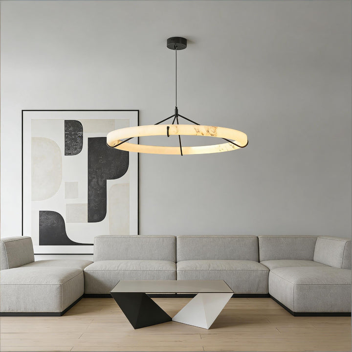 Alabaster Ring Pendant Lamp 5