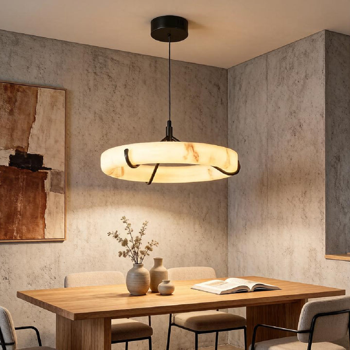 Alabaster Ring Pendant Lamp 8