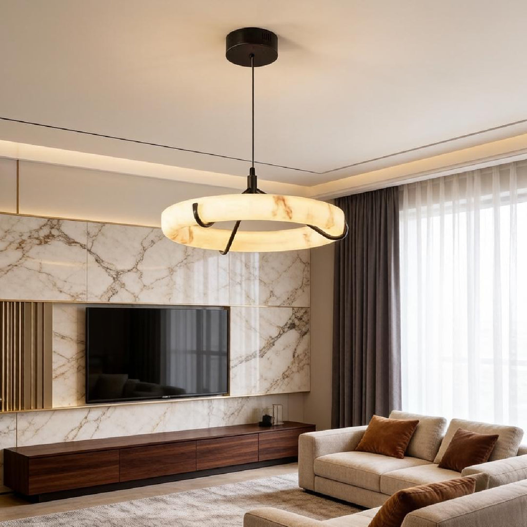 Alabaster Ring Pendant Lamp 9