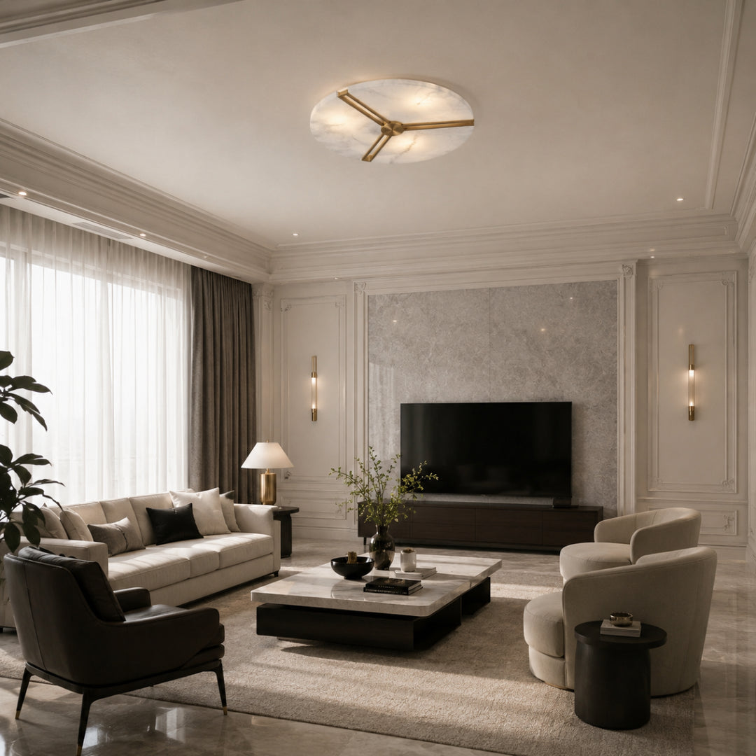 Alabaster Round Ceiling Light 5