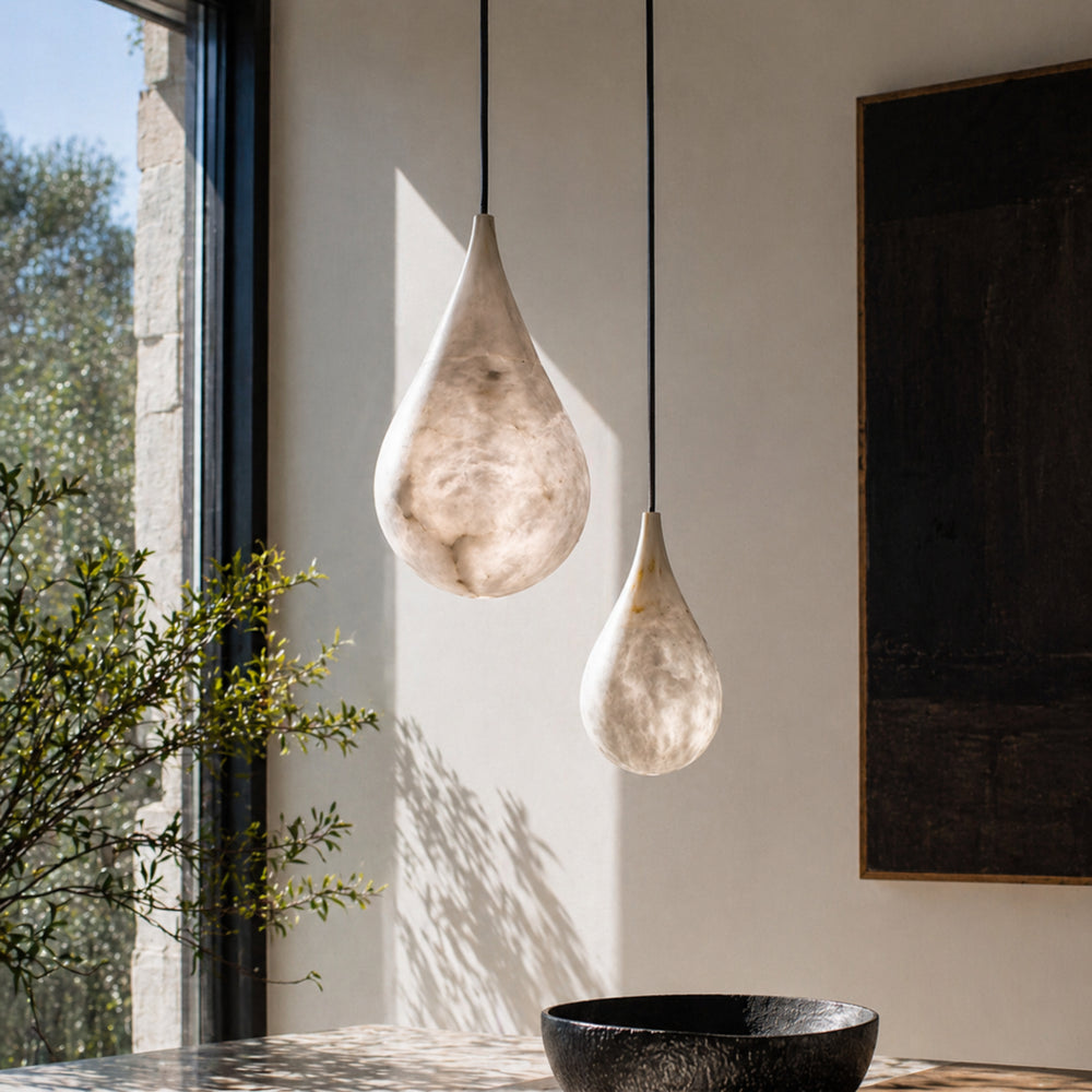 Alabaster Teardrop Pendant Lamp 15